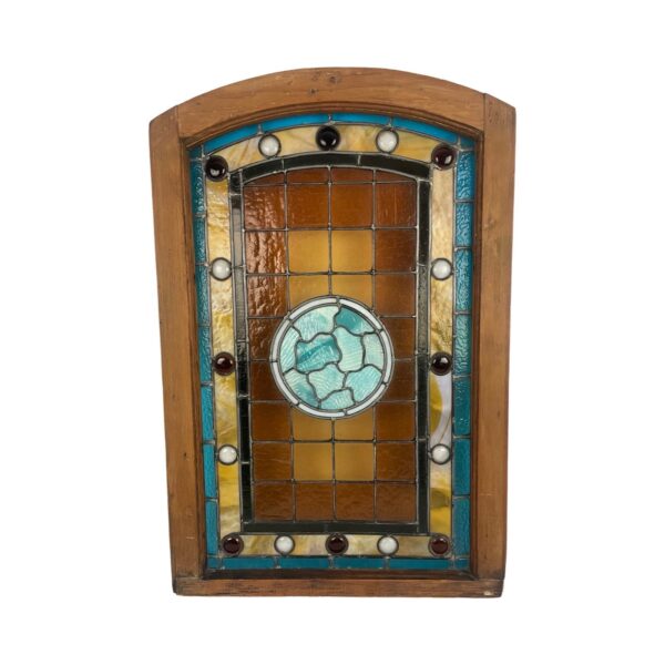 AG1045 Antique c1880 Aesthetic Era Victorian Arched Landing Window Jewels