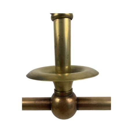 VL1103 Antique c1895 Gas Electric 2-Light Pendant Sheffield Shades Restored - Image 4