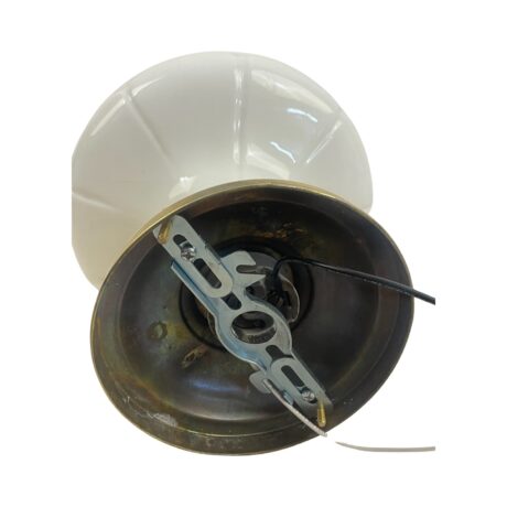 VL1119 Brass Semi-Flush Mount Light Sheffield Style Milk Glass Shade Restored - Image 3