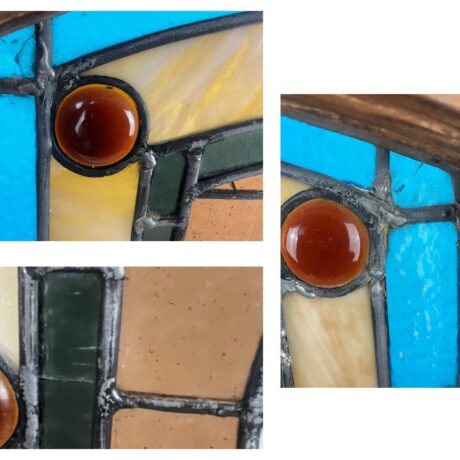 AG1045 Antique c1880 Aesthetic Era Victorian Arched Landing Window Jewels - Image 8