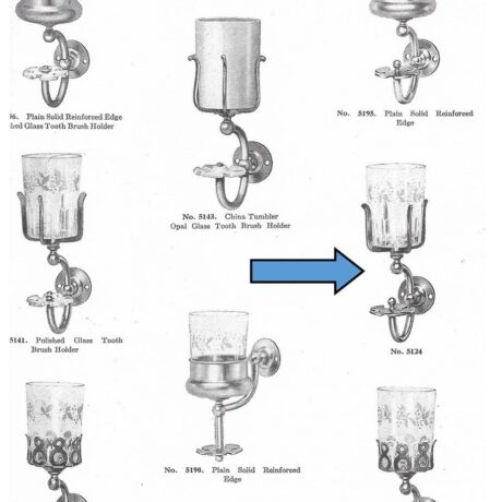 VBP1026 Antique Brasscrafter c1910 Nickel Plated Brass Tumbler Toothbrush Holder - Image 5
