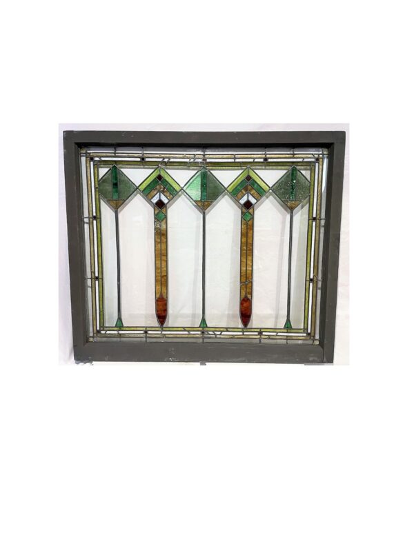 AG1032 Antique c1915 Large Prairie School Craftsman Landing Window Restored