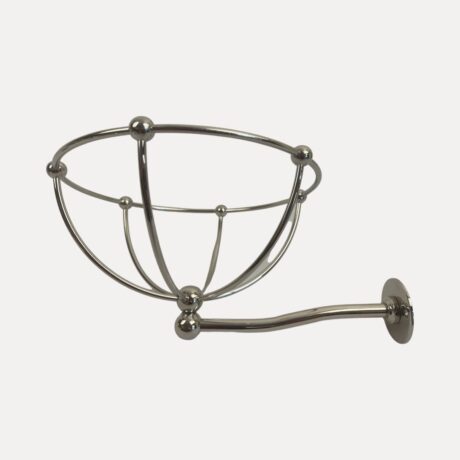 VBP1008 Antique c1910 Nickel Plated Brass 7” Wall Mount Sponge Holder - Image 2