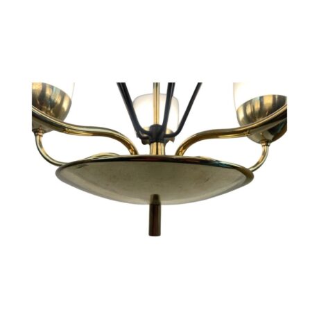VL1021 Vintage c1960 Lightolier Mid Century Modern 5-Light Brass Chandelier Restored - Image 6