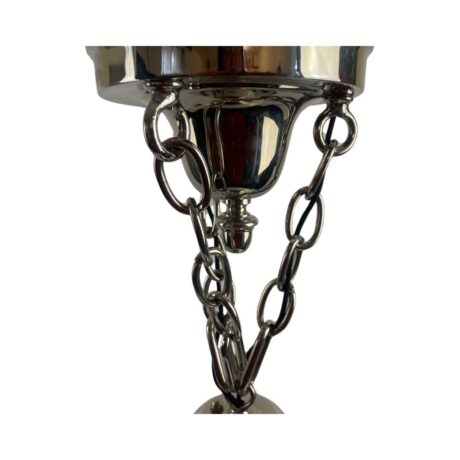 VL1067 Art Deco c1930 Pendant Conical Schoolhouse Shade Polished Nickel Restored - Image 5