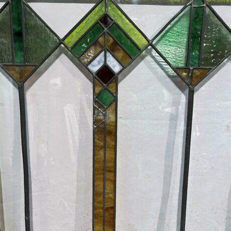 AG1032 Antique c1915 Large Prairie School Craftsman Landing Window Restored - Image 3