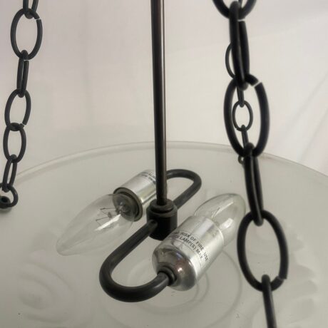 CL1009 Contempory Vianne Cast Glass Bowl Pendant Oil Rubbed Bronze c2006 - Image 4