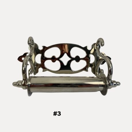 VBP1005B Antique c1900 Victorian Nickel Plated Brass Fancy Toilet Paper Holder Restored - Image 3