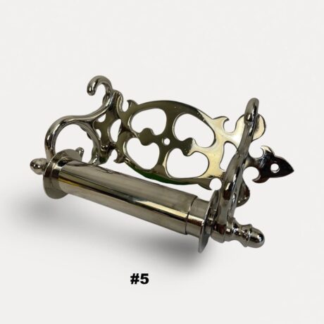 VBP1005B Antique c1900 Victorian Nickel Plated Brass Fancy Toilet Paper Holder Restored - Image 8