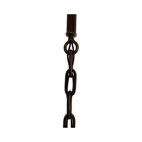 VL1071 Antique Copper Pendant Hand Painted Art Deco Stepped Shade c1920 Restored - Image 5