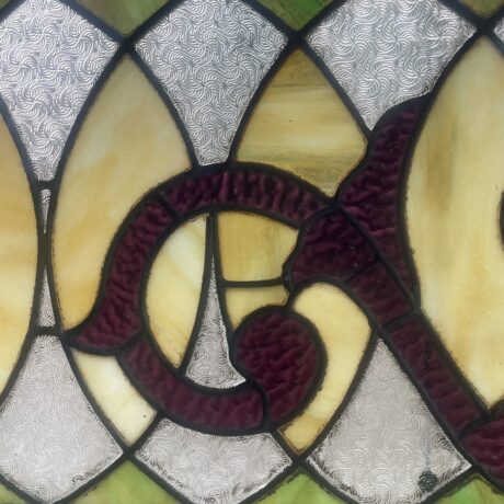 AG1001 Antique 1900 Victorian Aesthetic Era Beveled Center Stained Glass Transom Window - Image 5
