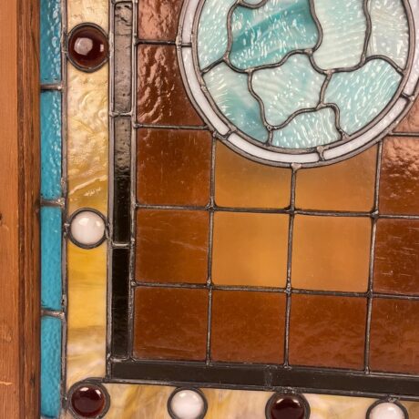 AG1045 Antique c1880 Aesthetic Era Victorian Arched Landing Window Jewels - Image 4