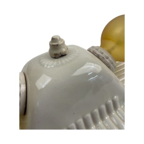 VL1028 Pair Antique c1930 Porcelain Bare Bulb Flush Mount Ceiling Lights Floral Pattern - Image 4