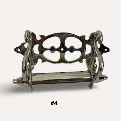 VBP1005B Antique c1900 Victorian Nickel Plated Brass Fancy Toilet Paper Holder Restored - Image 6