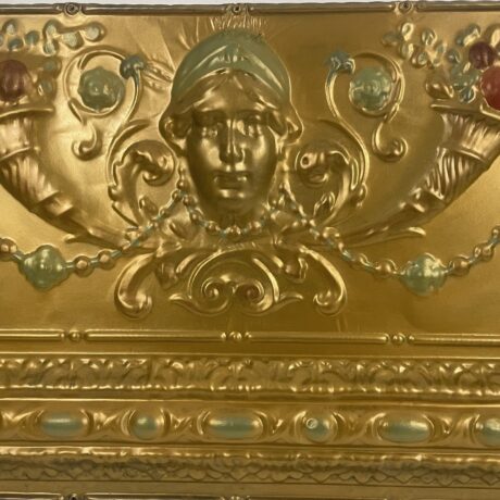 AC1004 Antique Victorian c1890 4 ft. Ornate Figural Tin Ceiling Segment Restored - Image 3