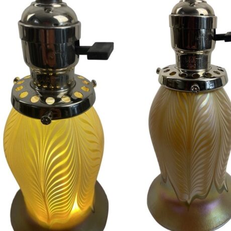 VL1080 Antique Nickel Gas Electric Sconce & Pendant Art Glass Shades Restored - Image 5