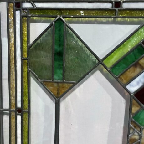 AG1032 Antique c1915 Large Prairie School Craftsman Landing Window Restored - Image 2