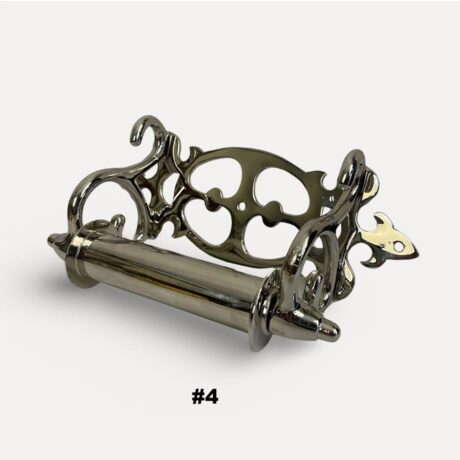 VBP1005B Antique c1900 Victorian Nickel Plated Brass Fancy Toilet Paper Holder Restored - Image 5