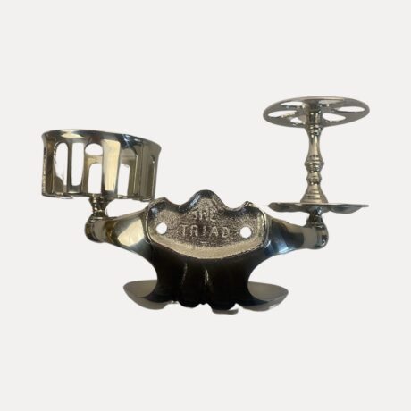 VBP1006 Antique c1900 Toothbrush Cup Tumbler Soap Holder The Triad Nickel Restored - Image 2