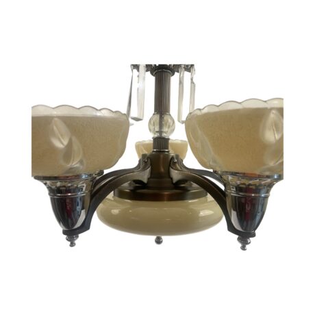 VL1045 Antique Vintage c1920s Art Deco Custard Cup & Bowl Shade Chandelier Restored - Image 7