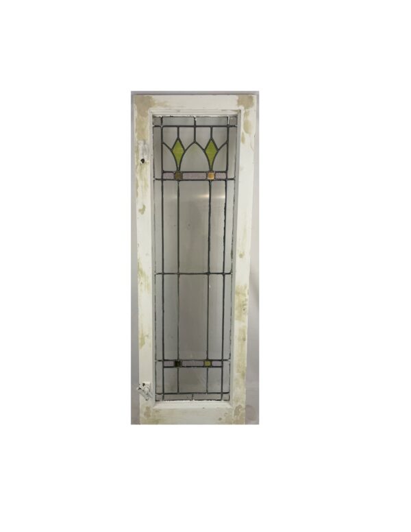 AG1046 Antique c1927 Chicago Bungalow Stained Leaded Glass Window