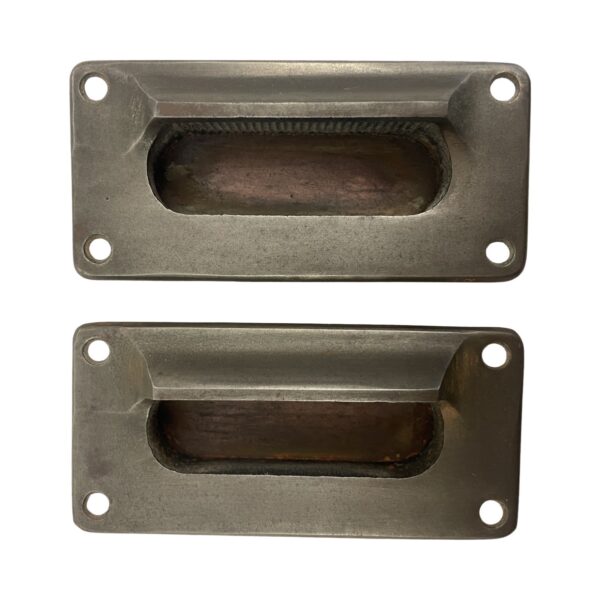 AH1005 Pair Antique Vintage 4” Cast Iron Sash Lifts c1905 Restored