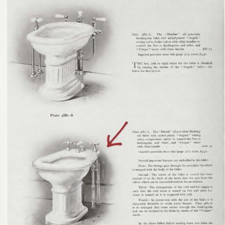 VP1001 Antique c1911 J.L. Mott "Duval" Bidet Greek Revival Original Hardware RARE! - Image 10