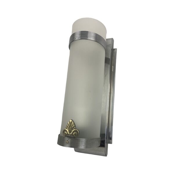 VL1100 Vintage c1940s Mid Century Chrome Sconce Cylinder Shade Restored