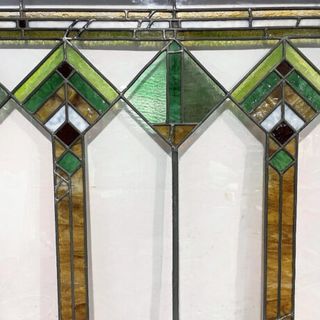 AG1032 Antique c1915 Large Prairie School Craftsman Landing Window Restored - Image 4