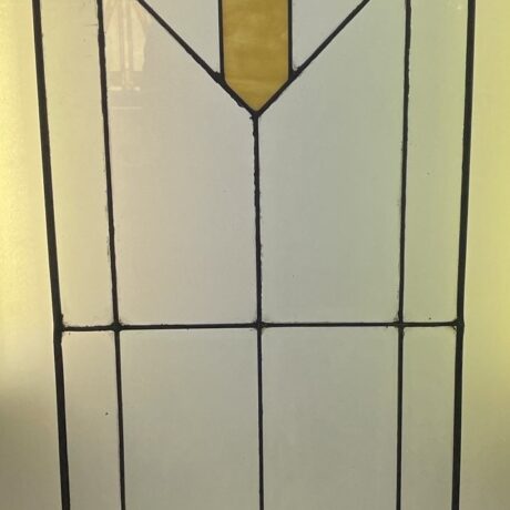 AG1006 Antique Vintage c1915 Craftsman Arts & Crafts Arrow Pattern Sidelight Restored - Image 2