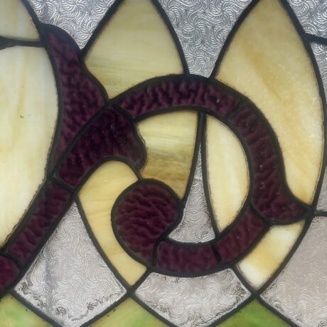 AG1001 Antique 1900 Victorian Aesthetic Era Beveled Center Stained Glass Transom Window - Image 6