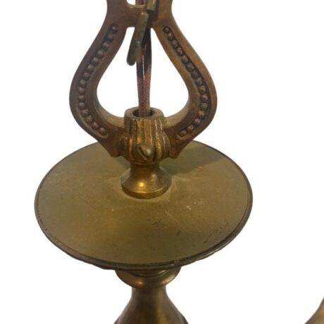 VL1052 Vintage c1940s Cast Bronze Classical Revival 6-Light Chandelier Restored - Image 6
