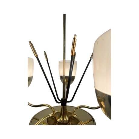 VL1021 Vintage c1960 Lightolier Mid Century Modern 5-Light Brass Chandelier Restored - Image 4