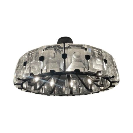 CL1005 Contemporary “Giada” Pendant Light by Kalco Beveled Crystals Black Finish - Image 2