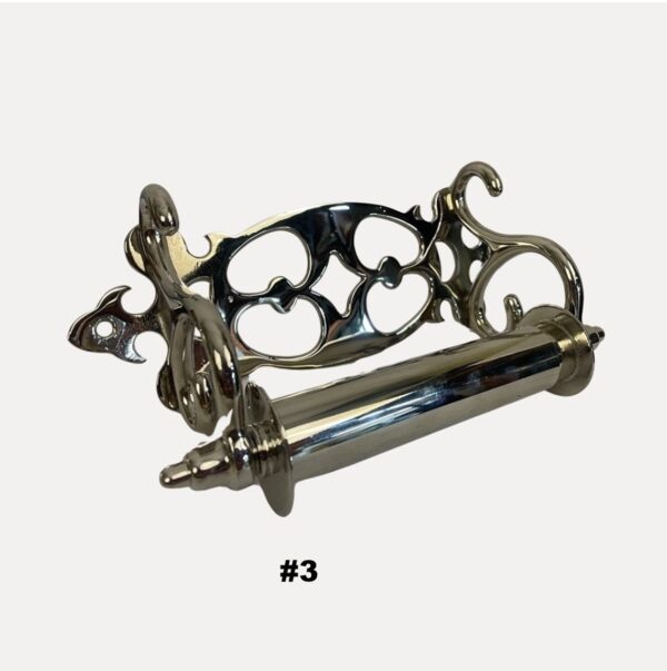VBP1005B Antique c1900 Victorian Nickel Plated Brass Fancy Toilet Paper Holder Restored