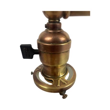 VL1103 Antique c1895 Gas Electric 2-Light Pendant Sheffield Shades Restored - Image 5