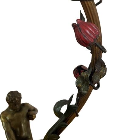 COL1001 Antique c1928 Cast Bronze Art Deco Lamp Armor Bronze New York Cold Painted - Image 6