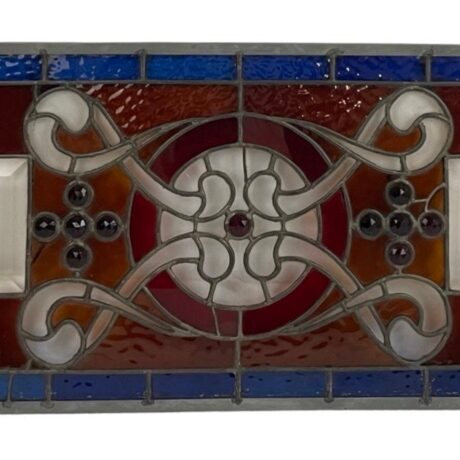 AG1022 Antique Victorian Aesthetic Era c1890 Stained Glass Transom Window Jewels Bevels - Image 3
