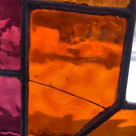 AG1022 Antique Victorian Aesthetic Era c1890 Stained Glass Transom Window Jewels Bevels - Image 7