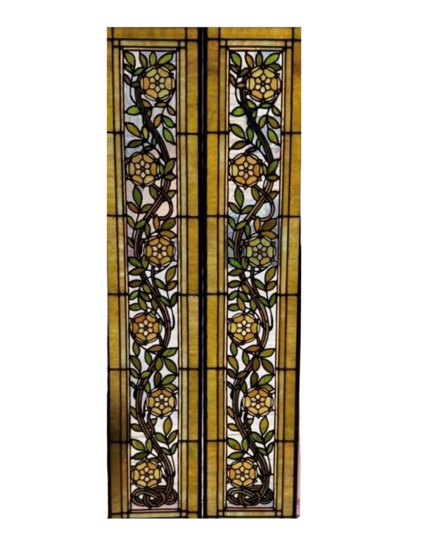 AG1049 Pair Antique c1890 Chicago Salvage Victorian Sidelights Restored