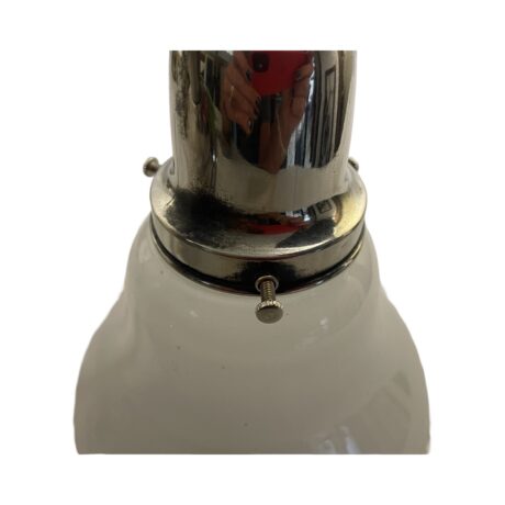 VL1126 Antique 1905 Nickel Plated Beardslee Pendant Sconce Etched Shade Restored - Image 8