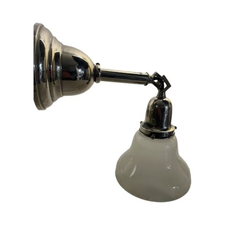 VL1126 Antique 1905 Nickel Plated Beardslee Pendant Sconce Etched Shade Restored - Image 3