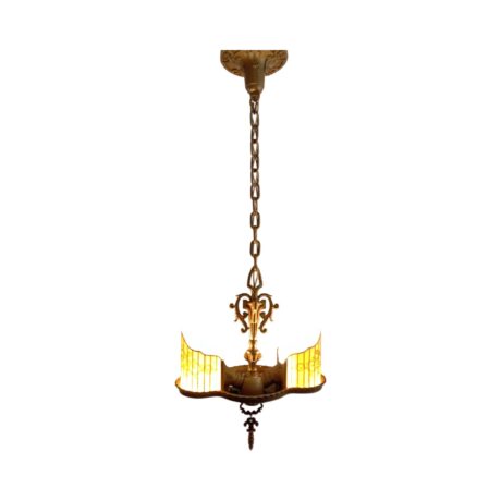 VL1140 Antique Beardslee Williamson Chandelier Original Shades RARE Restored - Image 3