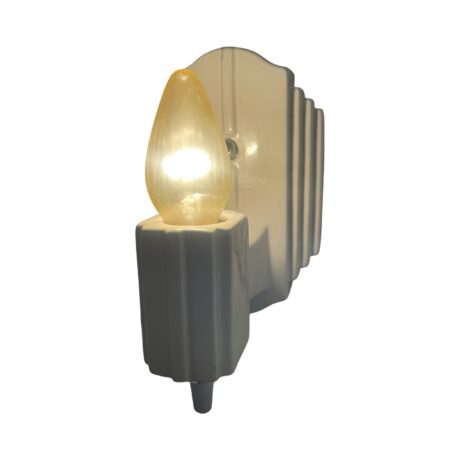 VL1139 Antique Art Deco c1920 Streamline Porcelain Sconce Restored RARE - Image 3