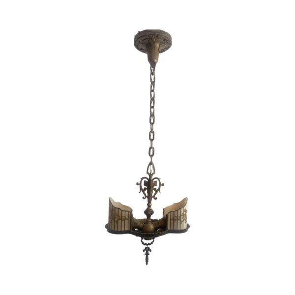 VL1140 Antique Beardslee Williamson Chandelier Original Shades RARE Restored