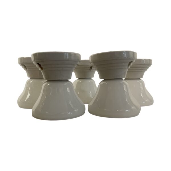 VL1138 Antique c1923 Porcelain Fitter Milk Glass Shade Semi Flush Mount Light
