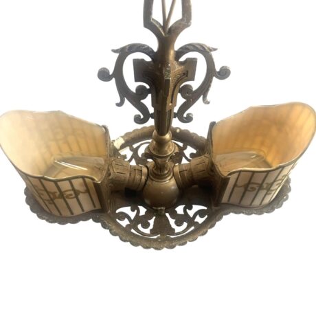 VL1140 Antique Beardslee Williamson Chandelier Original Shades RARE Restored - Image 5
