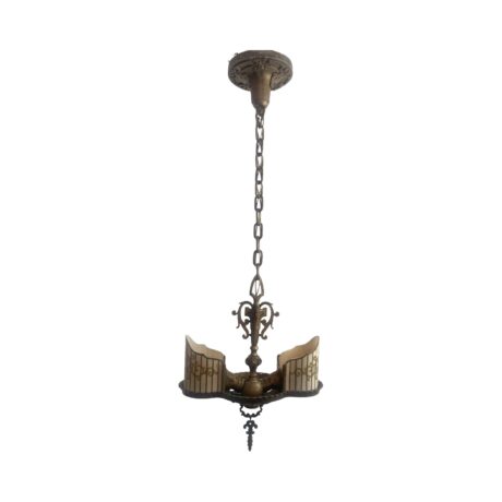 VL1140 Antique Beardslee Williamson Chandelier Original Shades RARE Restored - Image 2