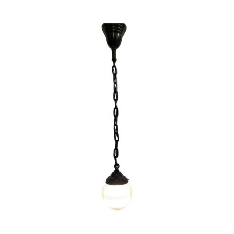 VL1177 Antique 1910 Brass Pendant Holophane Waffle Glass Dental Stalagmite Shade - Image 3