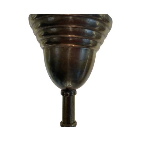 VL1177 Antique 1910 Brass Pendant Holophane Waffle Glass Dental Stalagmite Shade - Image 9